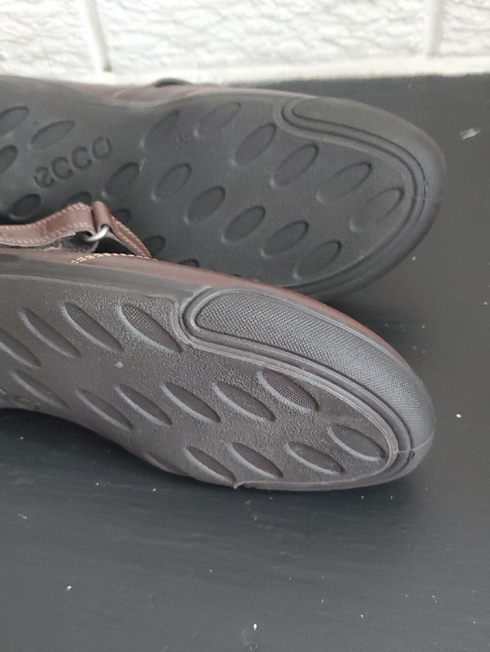Ecco Women's Dark Brown Mary Jane Flats Sz 6.5 Career Casual Confort Active - Picture 13 of 13